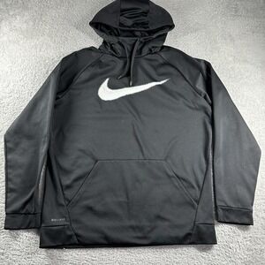 Nike Dri FIt Hoodie Mens Large‎ Black Cowl Neck Poly Minimalist Essential